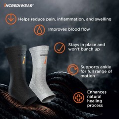 Incrediwear Ankle Sleeve – Brace for Small/Medium (Pack of 1), Black