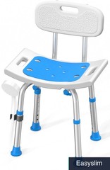 Shower Chair 400 lbs Heavy Duty Adjustable Height Removable Back White