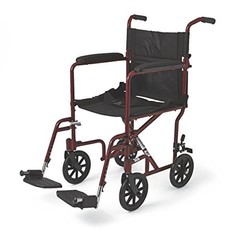Bariatric Transport Wheelchair 19in Lightweight Red