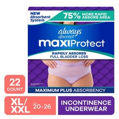 2Pack Always Discreet Womens Underwear XL XXL 22Ct MaxiProtect Max Plus Absorben
