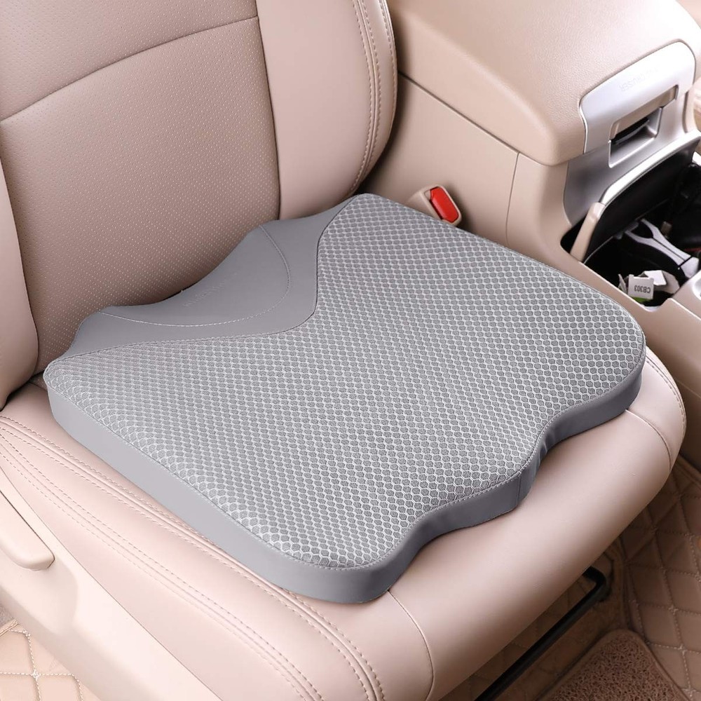 Car Seat Cushion, Comfortable Memory Foam Cushion for Driving, Auto Heighteni…