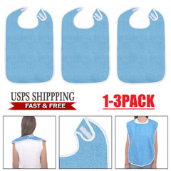 3Pcs Adult Bibs Eating Washable Reusable Clothing Protector Adjustable Closure