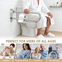 Toilet Grab Bar Support Rail 29.5 Inch, Anti-Slip Knurled Handicap Bathroom Safe