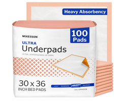 McKesson Disposable Underpads 30×36 Heavy Absorbency 100 Count