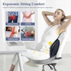 Ergonomic Seat Cushion with Adjustable Strap, Memory Foam Dark Gray+light Gray