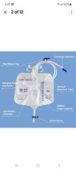 5 Pack Urinary Drainage Bag with Anti-Reflux Chamber,2000mL Urine Bags with 48″
