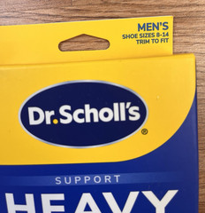 Dr. Scholl’s Heavy Duty Support Insoles Men 200 lbs+ Wide Tall Sizes 8-14 NEW
