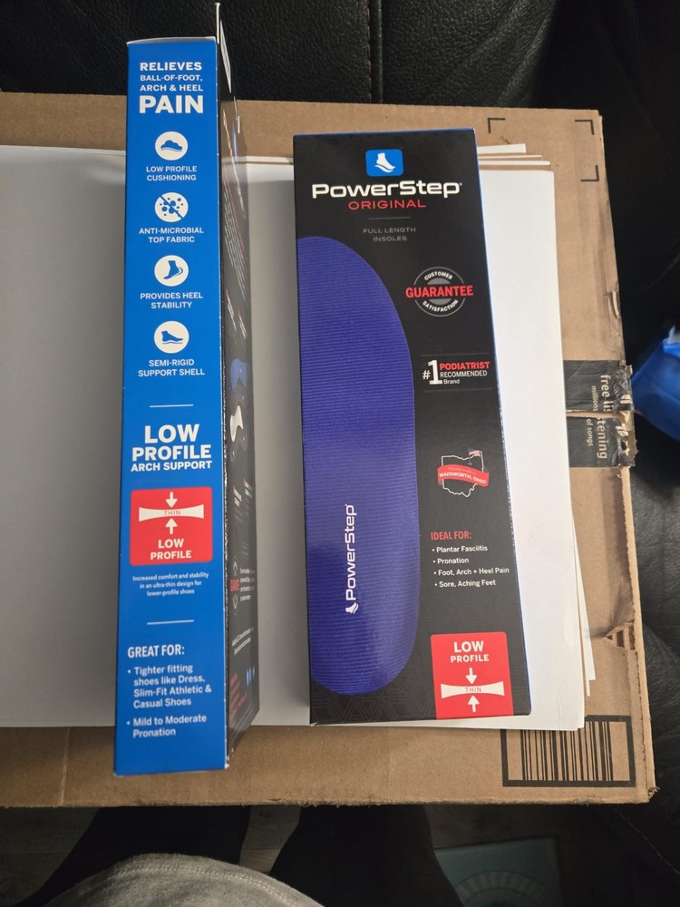 NIB PowerStep Original Insole Full Length Inserts Orthotic ASM M 3-3.5 / W 5-5.5