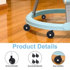4pcs Baby Walker Replacement Wheels, Black Universal Casters Parts for