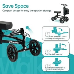 ZENART Steerable Knee Scooter Foldable Walker Crutch Alternative YF-9010B