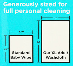 Assurance Premium Disposable Washcloths Pre-Moistened Body Wipes XL 192 Ct