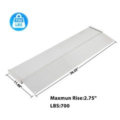 11.88″L x 36.25″W x 3.38″H Aluminum Threshold Ramp Access for Wheelchair 700LBS