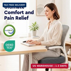 TushGuard Seat Cushion – Memory Foam Sitting Pillow for Office Chair, Car Seat,