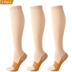 3Pairs Copper Compression Socks(15-20Mmhg) for Men and Women Support