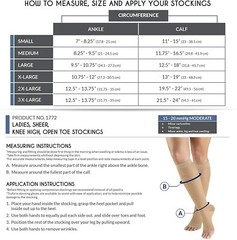 Truform 1772 Compression Stockings Sheer Dress Nylon Open Toe 15-20 mmhg 1x Pair
