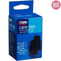 Black Cane Tips – 100% Natural Rubber, Metal Reinforced for Safety
