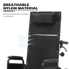 [FDA APPROVED]Folding Reclining Medical Transport Wheelchair w/Removable Armrest