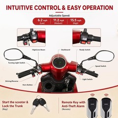 Mobility Scooter for Seniors 500 lbs Heavy Duty 4 Wheel Electric Travel 37miles