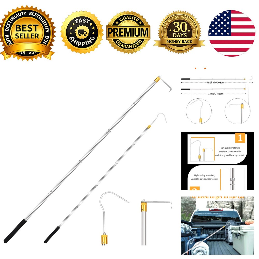 Cargo Grabber Retriever Tool 30-75 Inch Adjustable Extensions Truck Bed Hook Bar