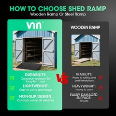 1PC 36″ x 24″ Shed Ramp for Riding Mower 750 LB Anti-Slip Punch Plate Ramp Black