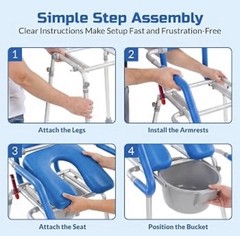 Platinum Health PHS2000 Bath Lift with 2 Handrails, Blue/Gray/Silver