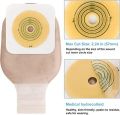 21 PCS Two-Piece Ostomy Pouches with Activated Carbon Filter for Freshness