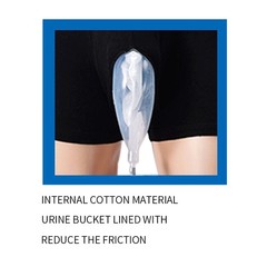 Male Wearable Incontinence Pants Urinal Leg Bag Silicone Urine Funnel Collector
