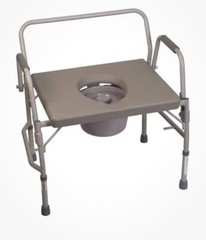 DMI Commode Extra-Wide Heavy-Duty Drop-Arm Durable Powder-Coated Steel Gray