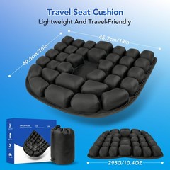 RUIERS Inflatable Seat Cushion 34 Air Cell Travel Air Nozzle Hemorrhoid Tailbone