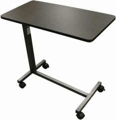 Over the Bed Side Table Wheels Hospital Overbed Rolling Tray Adjustable Bedside!