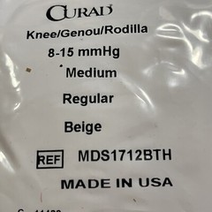 Curad Mild Compression Hosiery Knee High Unisex Beige 8-15 mmHg 1 Pair M Regular