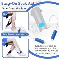 Sock Aid, Aid Device for Seniors, Helpers to Put on Your Socks Grey