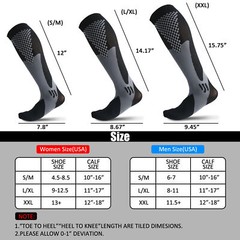 3Pairs Compression Socks Medical Support Stockings 20-30mmHg Men Women