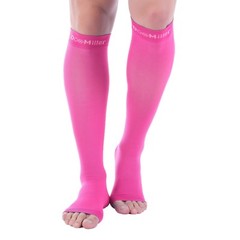 Open Toe Socks Doc Miller Compression 20-30 mmHg Recovery Varicose Veins PINK
