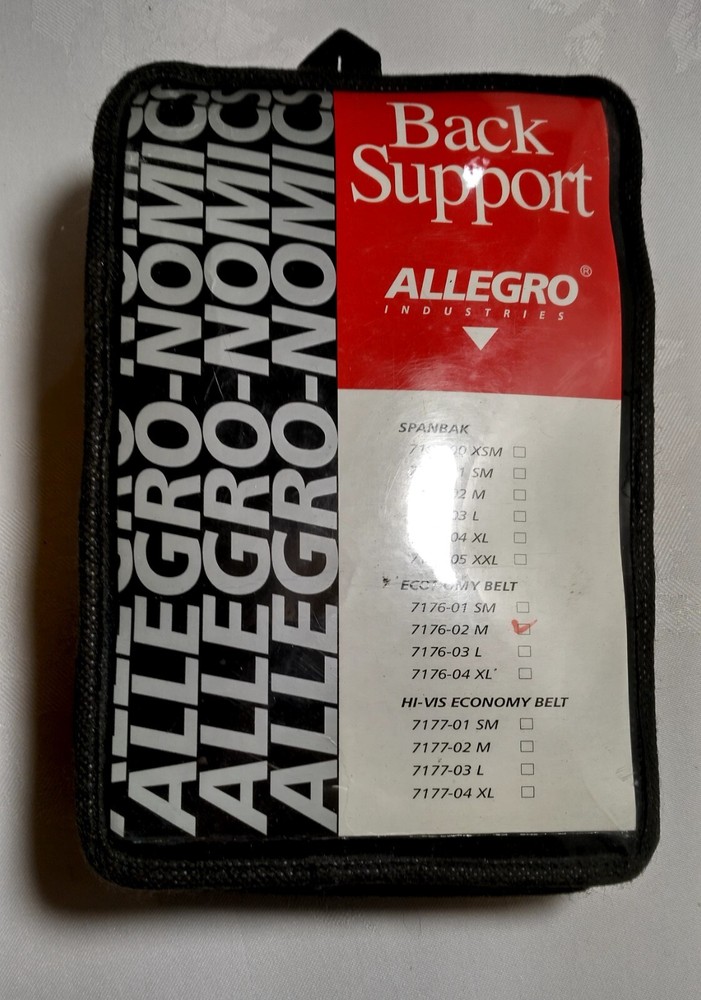 Allegro Back Support Size M 32 in – 38in Black Brand New