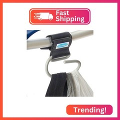 Top Glides Jumbo Swirly Hook for Strollers/Walkers, Silver/Black (Silver)