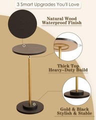Masupu Drink Table Round Side Table For Small Spaces Pedestal Side Table Small
