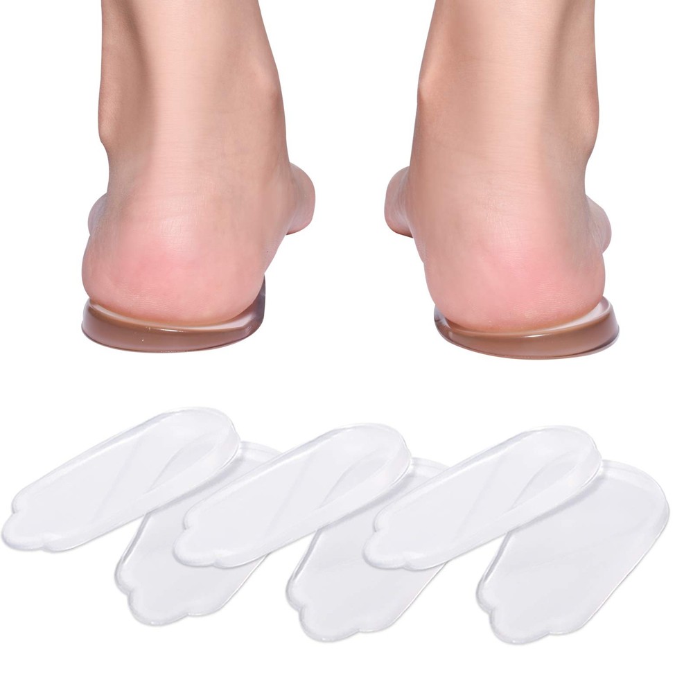 Medial & Lateral Heel Wedge Silicone Insoles, Supination & Large, Clear