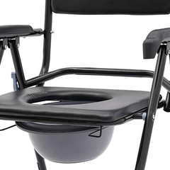 Foldable Shower Chair with Wheels 4-in-1 220.46lbs Rolling Bath Seat Black
