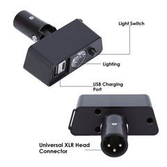 Electric Chair LED Light Mounted With 3 Pin XLR Head USB Charging Port