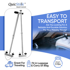 QuicStick Portable Hand Controls Disabled Driving Lightweight Handicap Mobility