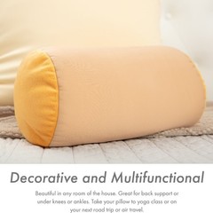 Microbead Bolster Pillow for Neck and Shoulder Support, Lightweight Cylindrical