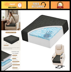 Extra Large Dual-Layer Gel Memory Foam Recliner Cushion, 20x20x5 Inch, Non-Slip,