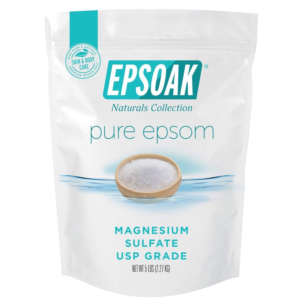 Epsoak Epsom Salt 5 Lb. Magnesium Sulfate Usp. Resealable Epsom Salt Bag