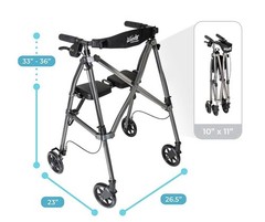 STANDER Wonder Space Saver Rollator w Seat in Black Walnut 4250-BW New Open Box