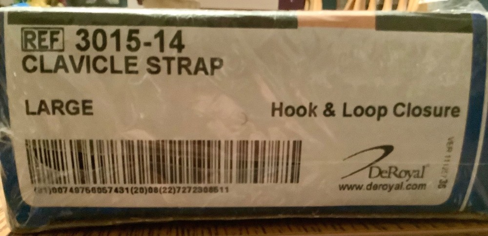 DeRoyal CLAVICLE STRAP LARGE HOOK &LOOP CLOSURE 3015-14