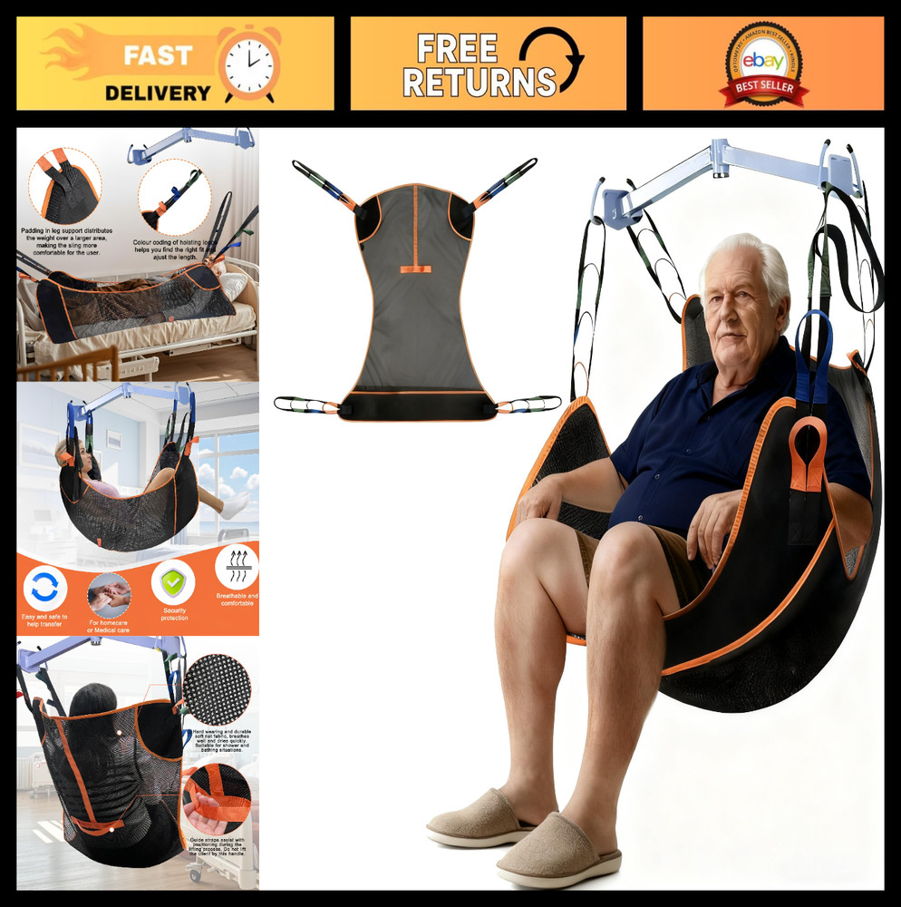 Universal Full Body Patient Lift Sling – Padded Transfer Aid for Elderly & Disab