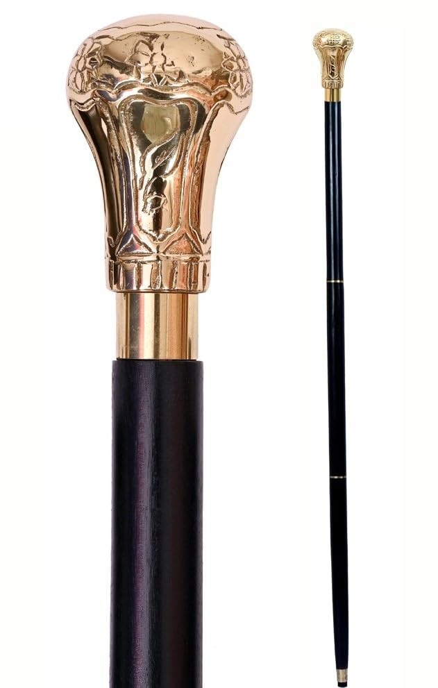 Replica of Bat Masterson Walking Cane Wooden Walking Stick Handmade Brass Kno…