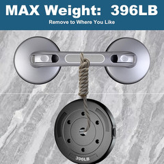 Secure Heavy Duty Shower Grab Bar with Suction Cup – Silver Grey for Seniors