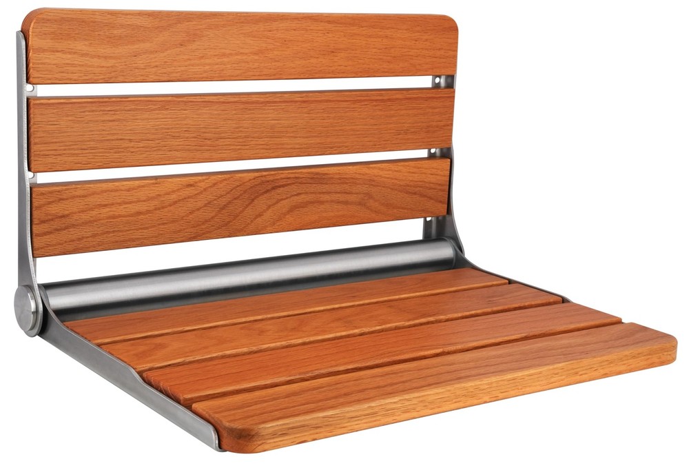 Teak Folding Shower Seat Wall Mounted, Foldable Shower Bench, 400lbs Max Load…
